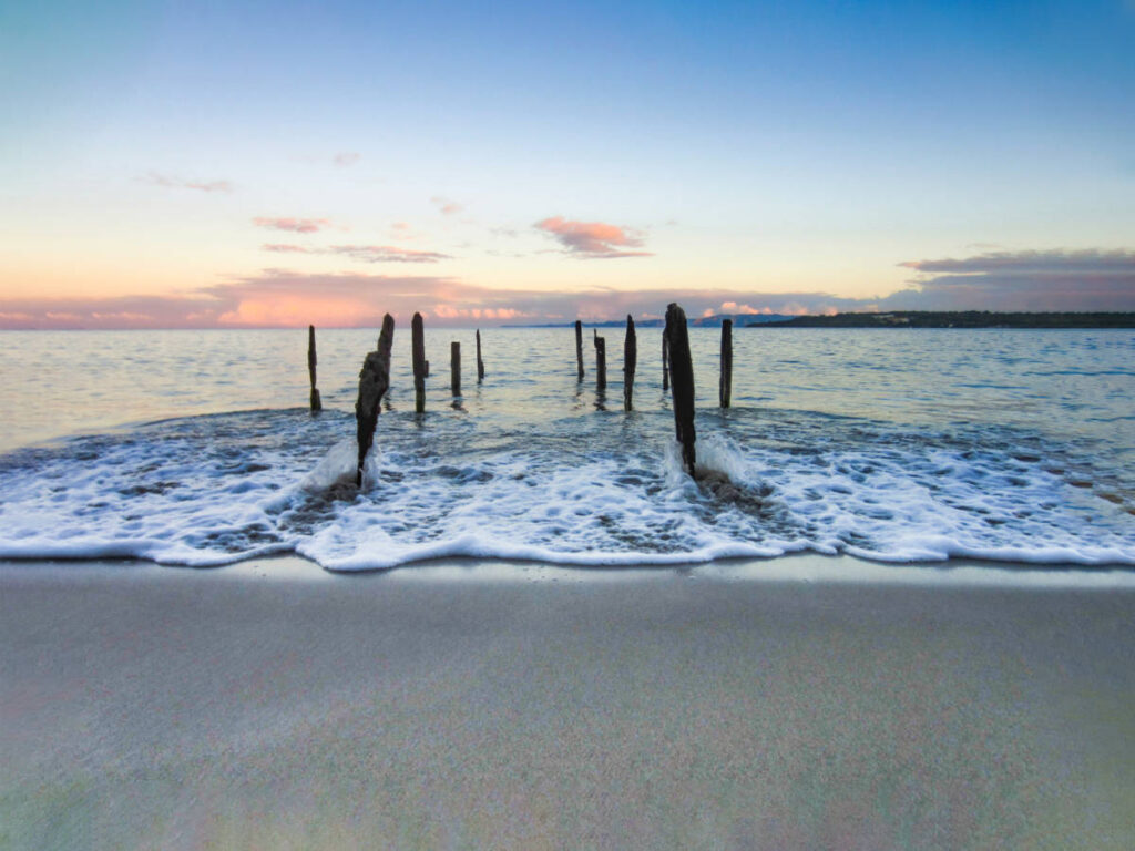 Sunset view from the shoreline of Joyuda Beach