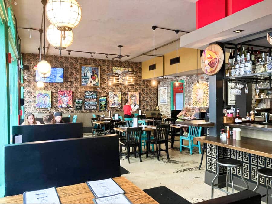 View of the dining area inside the Juan’s Flying Burrito