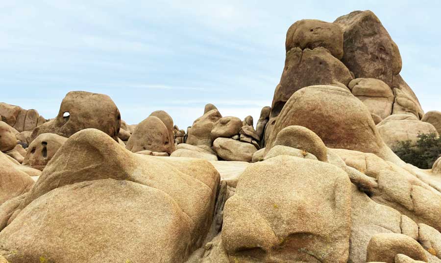 View of big rock formation in Jumbo Rocks Campground