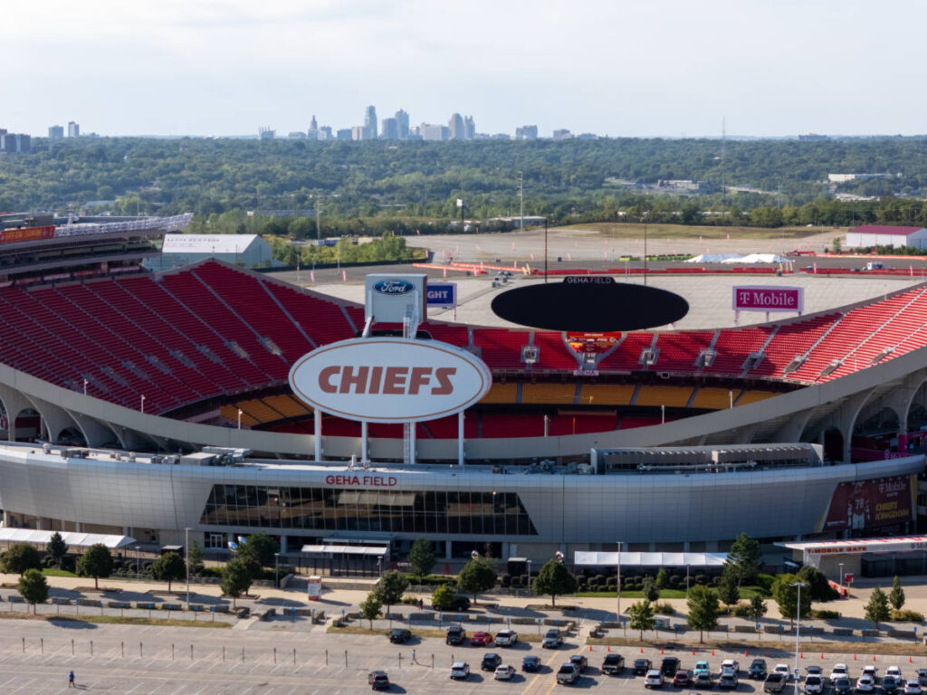 Aerial view of the Arrowhead Stadium