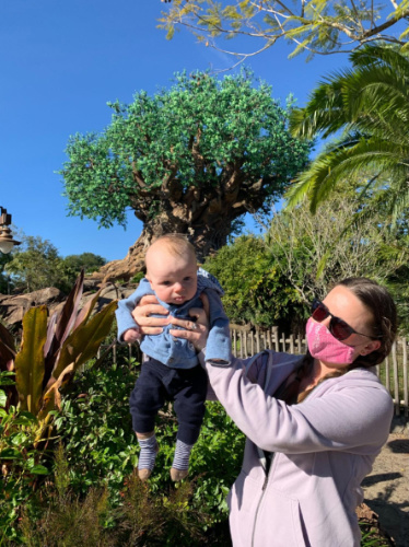 The author, Katie Neufeld with her son at Disney World during winter season