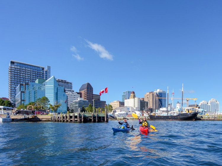 Couple kayaking at Harbor