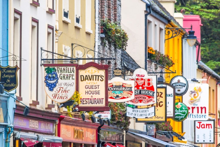 Shop signs in Kenmare Ireland