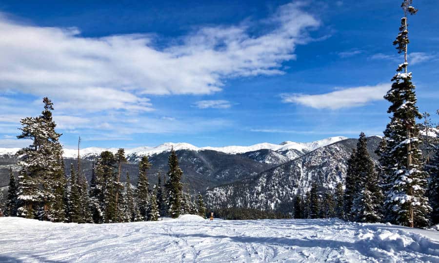 Snowcapped mountain views from Santa Fe during winter