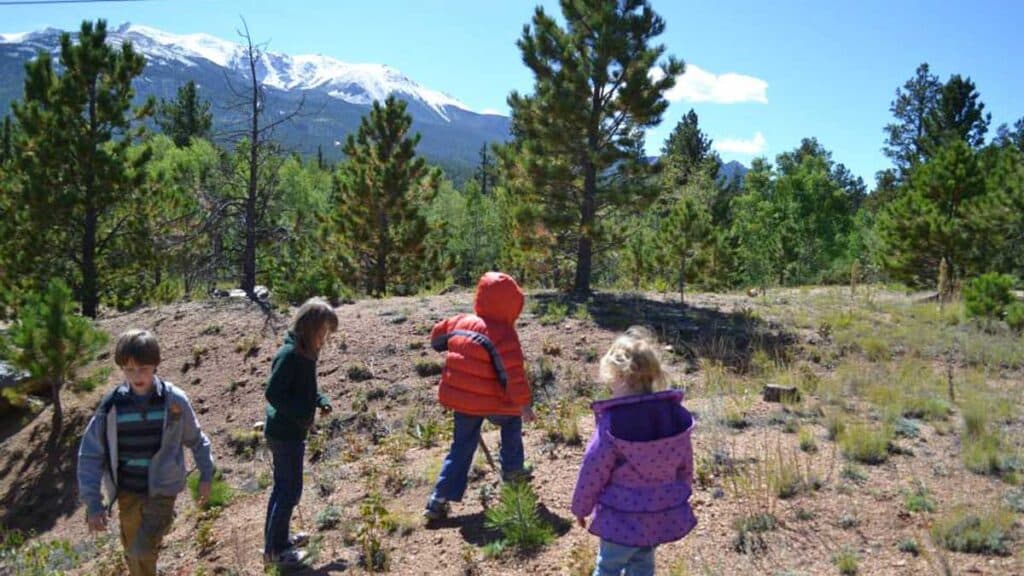 View of the kids enjoying their day during a family trip
