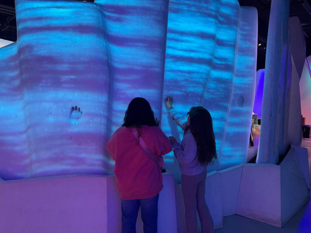 The author's daughter and niece enjoying inside the Arctic Exhibit at the Boston Museum of Science