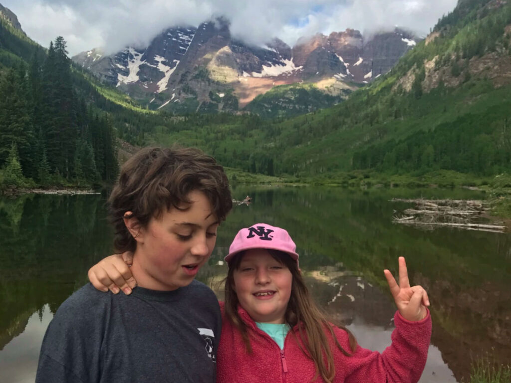 Kids having fun in Maroon Bells