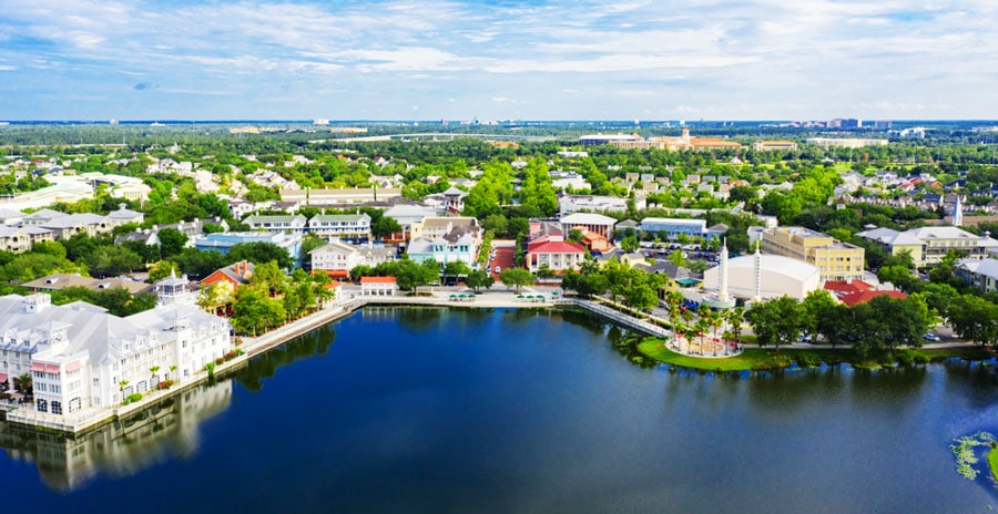 Aerial view of the Town of KIssimmee