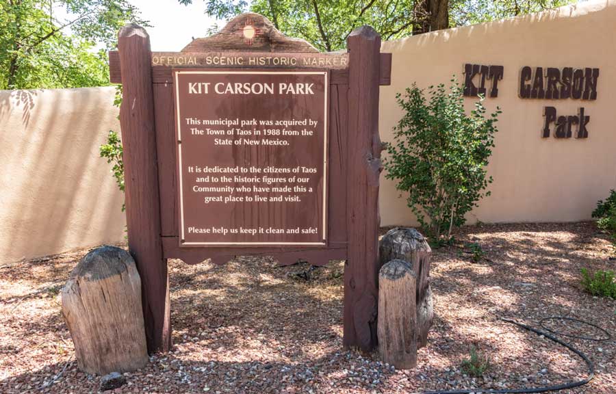 View at the entrance of Kit Carson Park