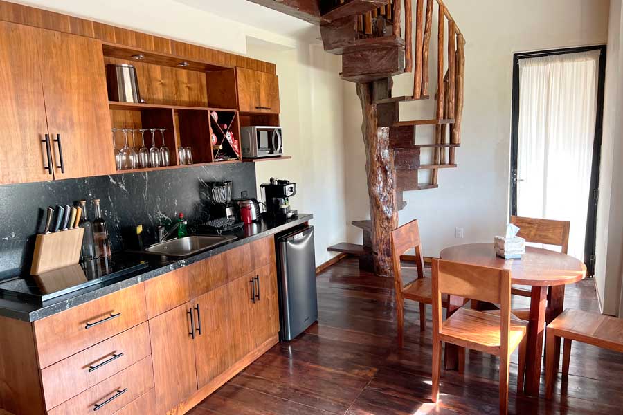 A kitchen on one of the rooms in Casa Teka