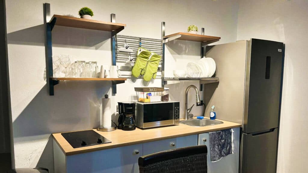 View of the kitchen area of an apartment rental in Cabo Rojo
