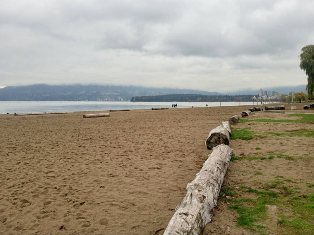 Gloomy day at the peaceful Kits Beach