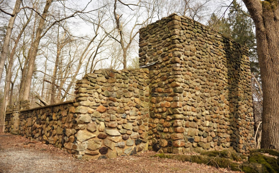 Stone wall at the Kittatinny Valley State Park