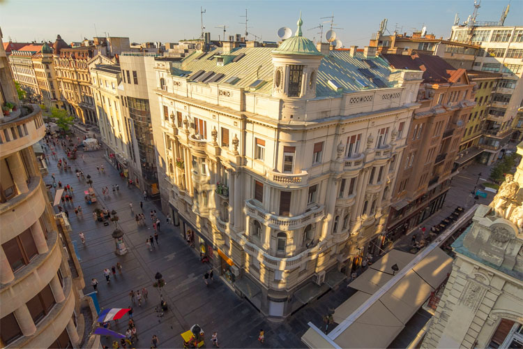 Knez Mihailova Street in Belgrade from the Rooftop