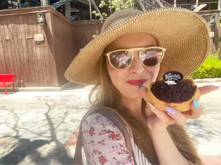 The author holding a Boysenberry from Knott's Berry Farm
