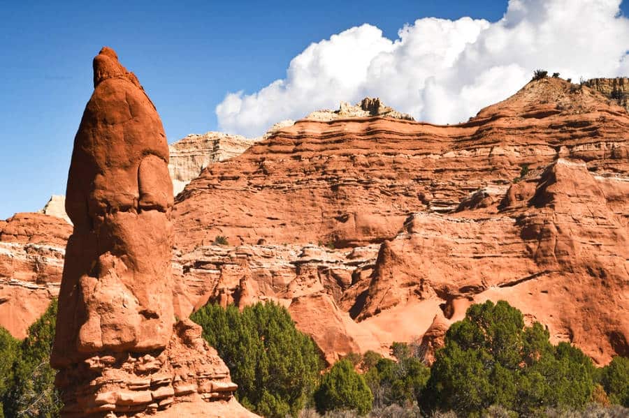 View of the red sandstone rock formation in Kodachrome Basin State Park
