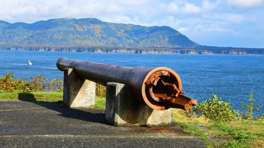 View of a remnant of canon at Miller Point