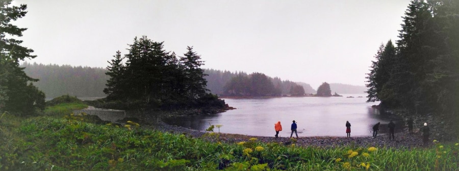 Tourists enjoying at the North End Park on a rainy day