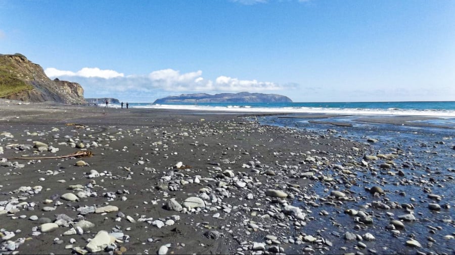 View of the Fossil Beach and Ugak Island in the distance