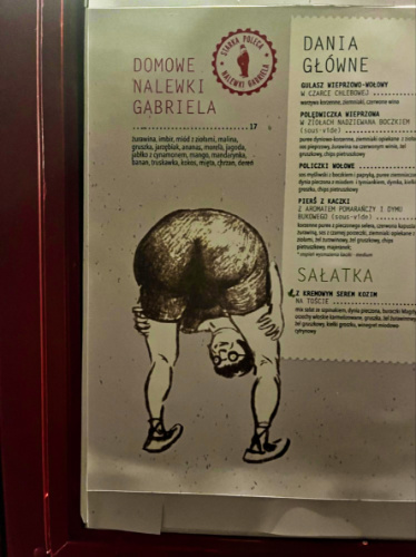 A silly man on the restaurant's menu