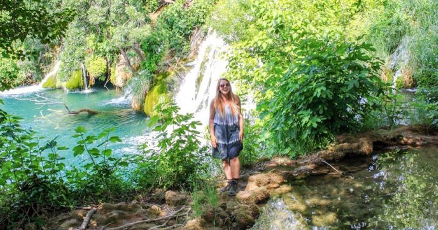 View of the author standing in Krka National Park