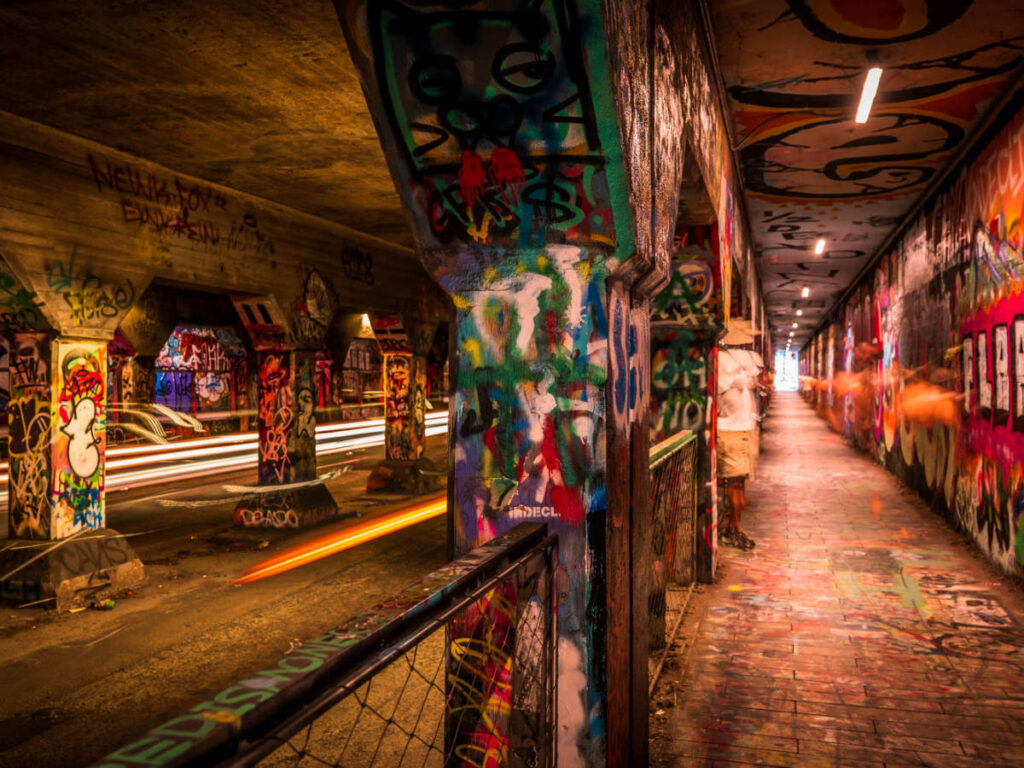 View of the graffities at Krog Street Tunnel