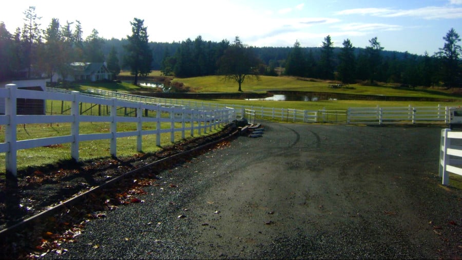 View of the wide grounds at Krystal Acres Alpaca Farm