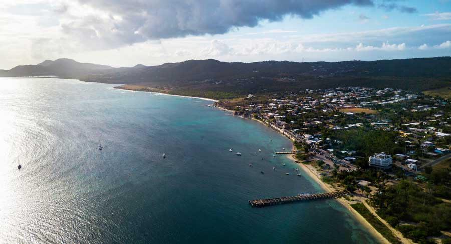 Aerial view of La Esperanza in Vieques