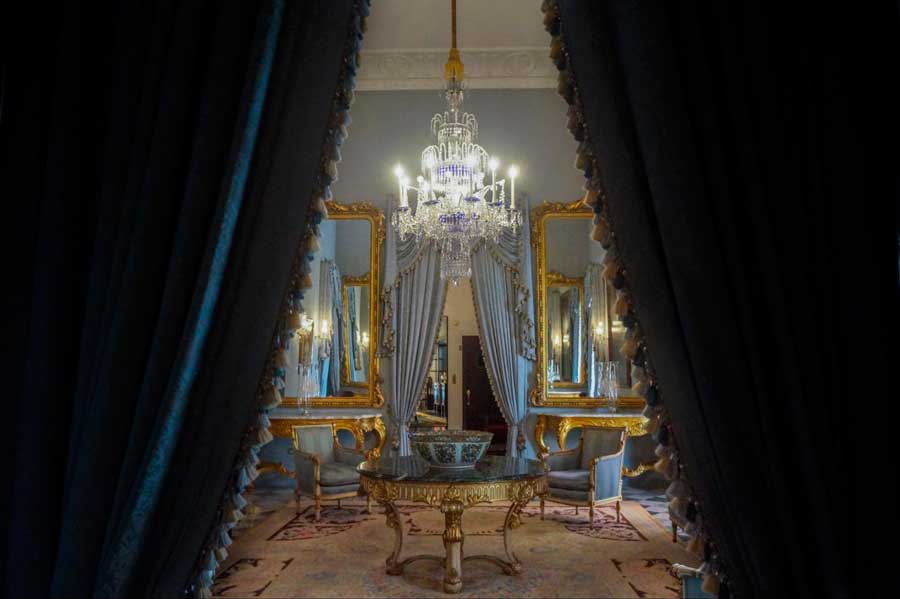 View of a chandelier inside La Fortaleza