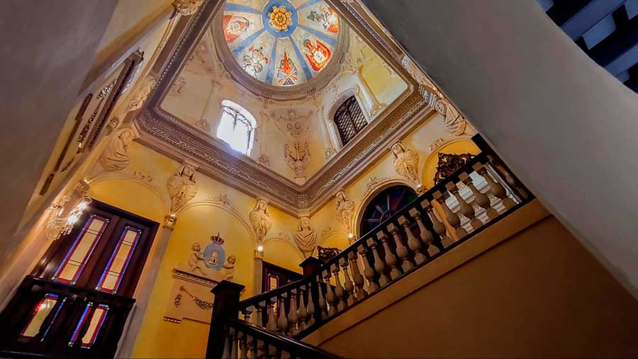 View when you look up from the staircase in La Fortaleza