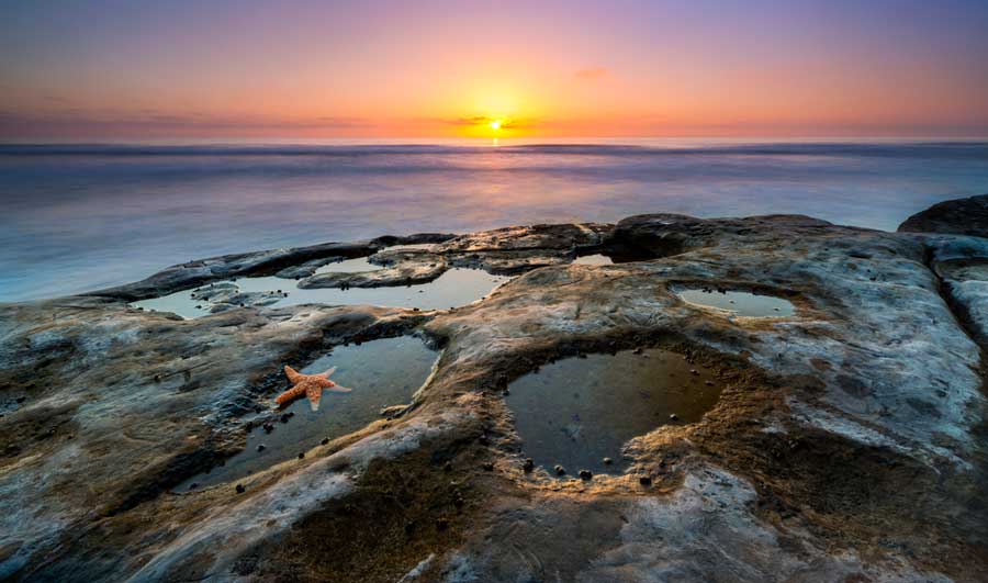 View from the La Jolla Tide Pools during sunset