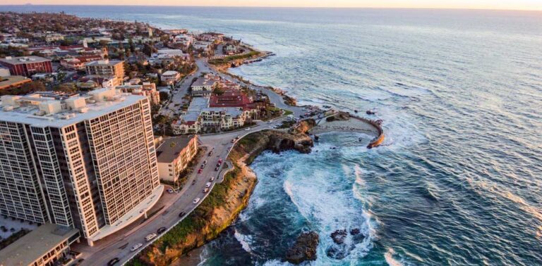 Aerial view of La Jolla coastline