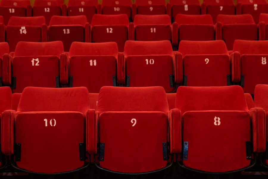 View of seats inside the La Paloma Theater