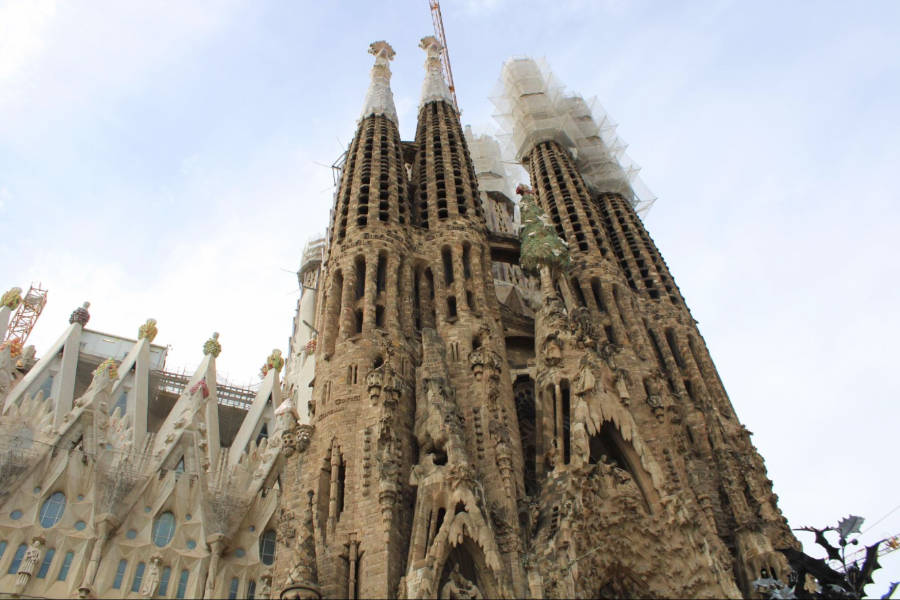 View outside the famous La Sagrada Familia