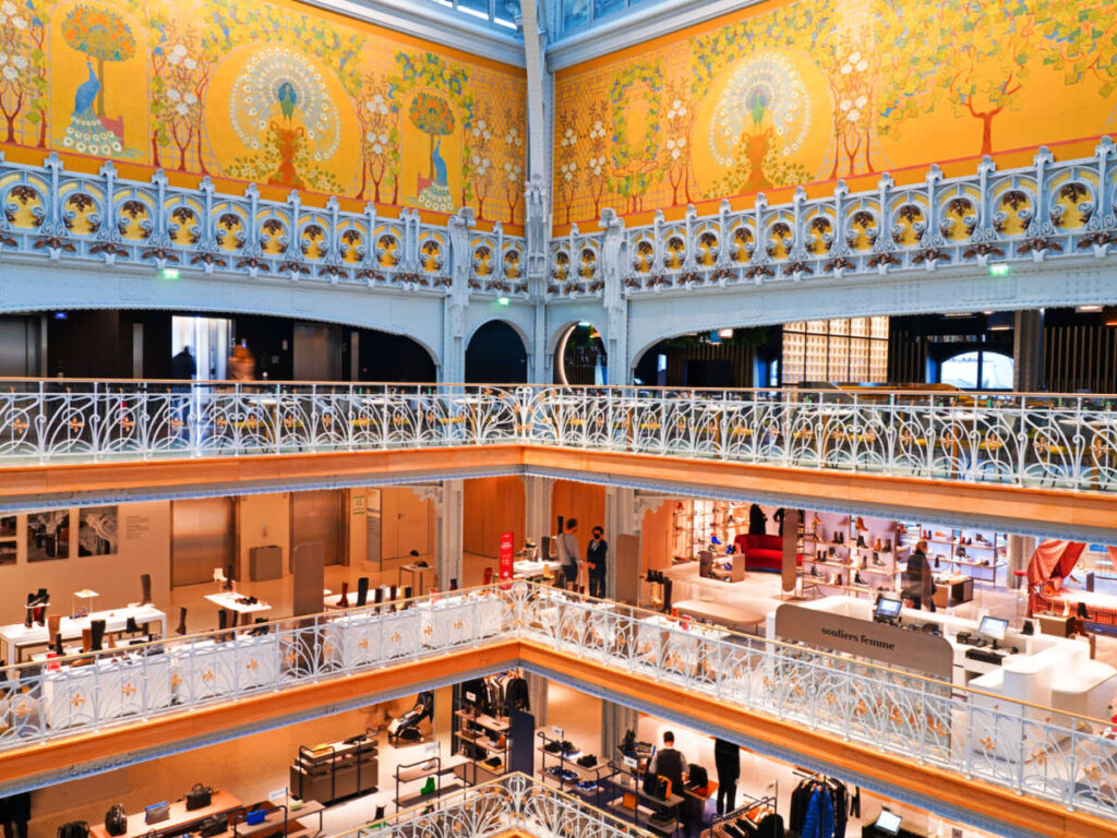 View inside the luxurious La Samaritaine department store in Paris
