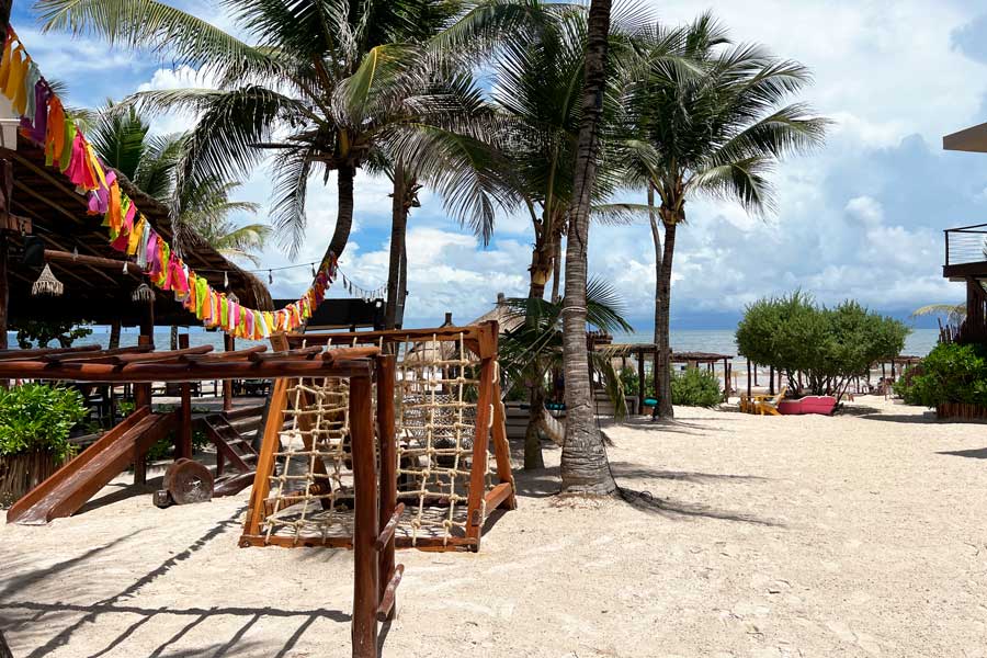 Different activities on the beach area in La Zebra