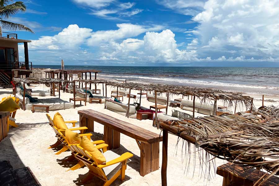 Relaxing view from the beach in La Zebra