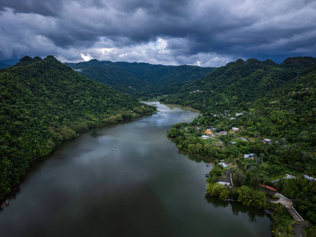 Aerial view of the Lago Dos Bocas