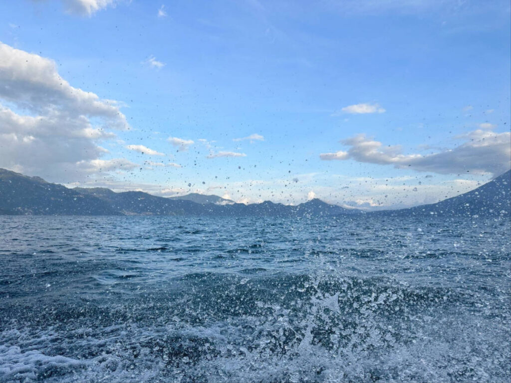 Splash of water from Lake Atitlan