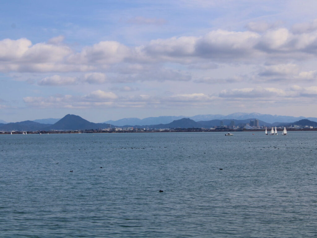 View of Lake Biwa in the morning