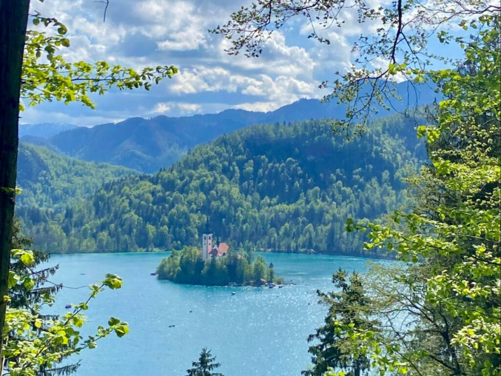 A picturesque island in Slovenia's Lake Bled