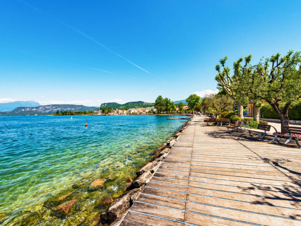Scenic view of Lake Garda from the pathway