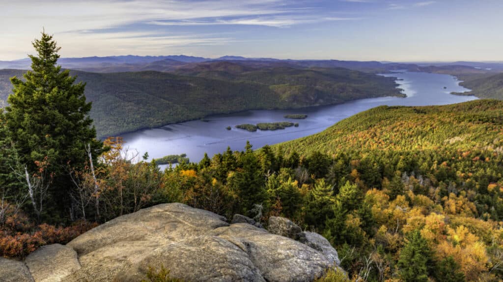 Overlooking view of Lake George