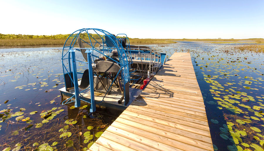 View of an airboat in Everglades