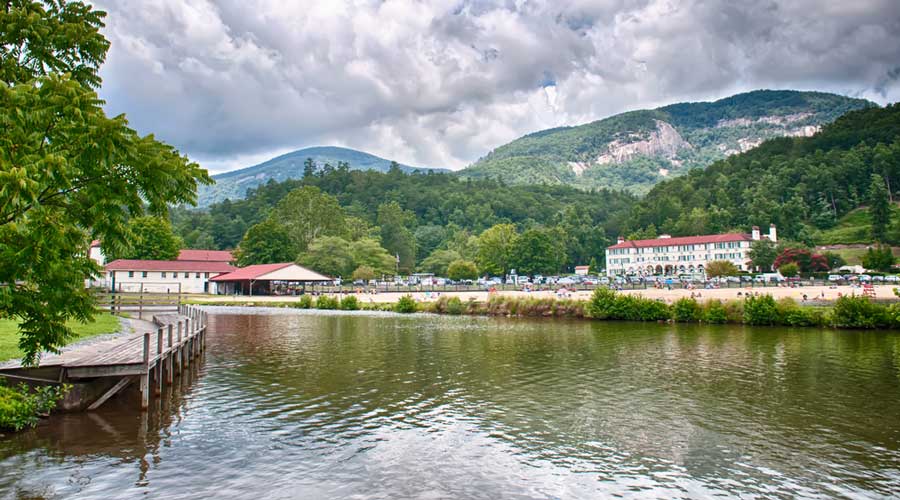 View from the Lake Lure’s beach