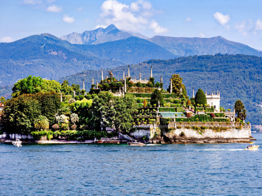 View of the beautiful island of Isola Bella at Lake Maggiore