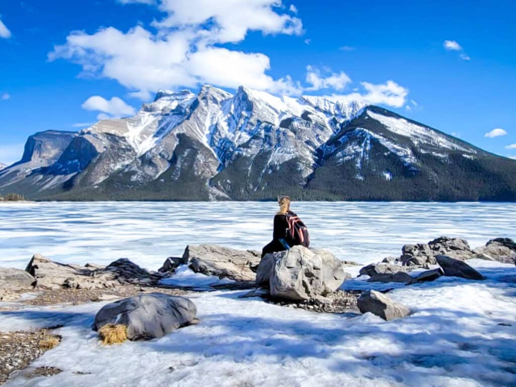 The author, Taylor Herperger at Lake Minnewanka in Banff