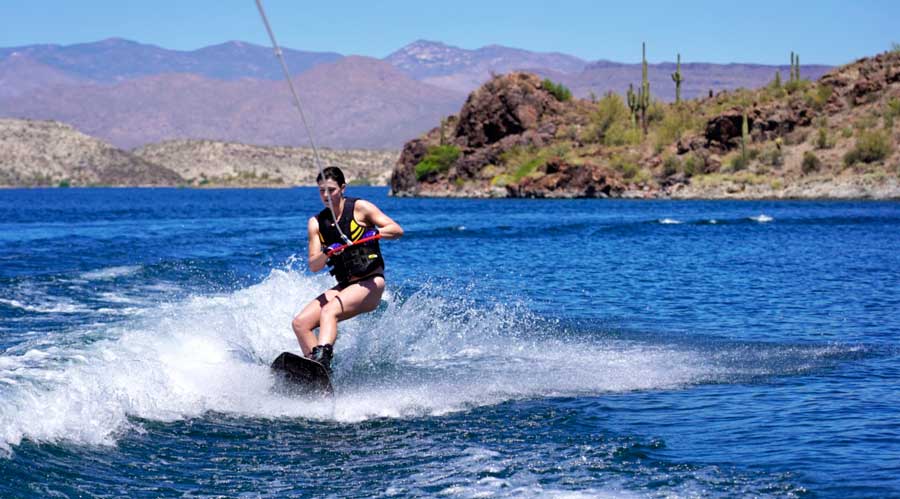 A water skier on Lake Pleasant Regional Park