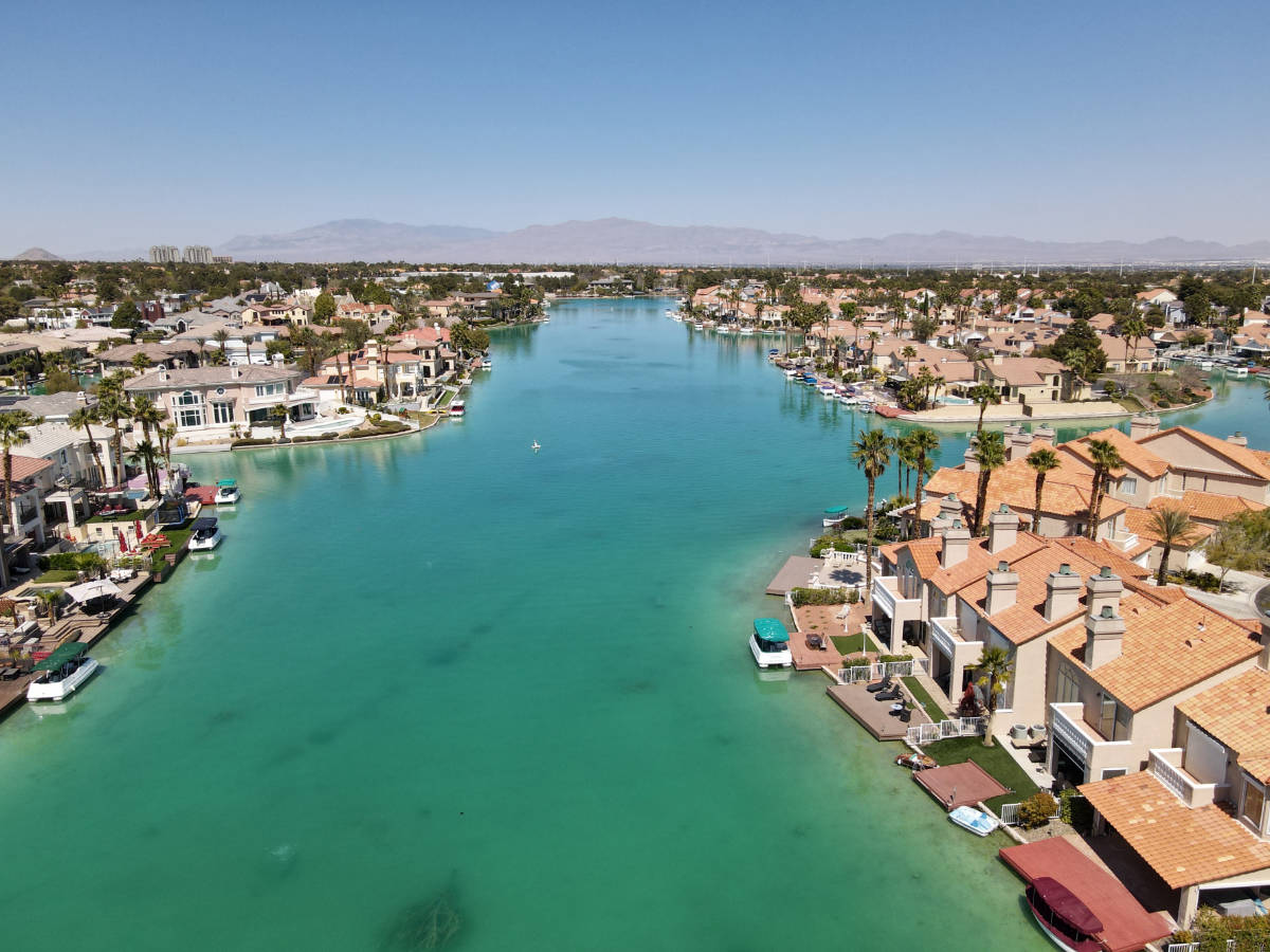 Aerial view of the Lake Sahara and the houses that surrounded it