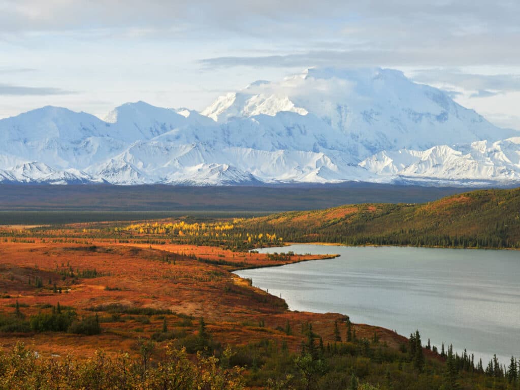 View of a lake at the Denali National Park and Preserve